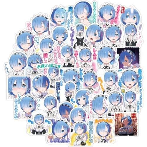 40pcs/pack Japanese Anime Re:Life In A Different World From Zero Rem Stickers For Notebook PC Car Motorcycle