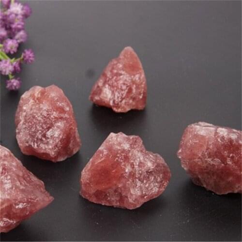 Natural quartz red strawberry rough crystal healing stone for home decoration