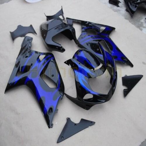 GSX-R750 motorcycle cowl for GSX-R600750 2001-2003 K1 ABS plastic Fairing Injection mold GSX R600 blue flames