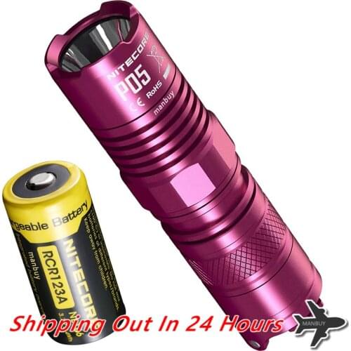 Wholesale NITECORE P05 Aluminium Alloy Tactical defense Waterproof Mini EDC Flashlight 650mAh NL166 RCR123A Rechargeable Battery
