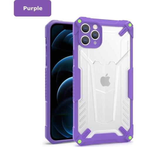 Translucent Armor Case For iPhone 12 11 Pro Max Luxury Shockproof Soft Protective Bumper Back Cover for iPhone 6 7 8 Plus Capa