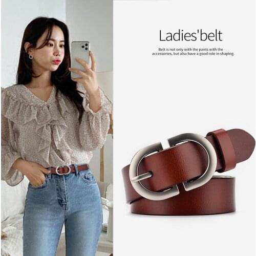 Ladies Leather Small Belt Cowhide Pin Buckle High Quality Belt Jeans Girl Fashion Luxury Lady Belt Designer Trend Belt New
