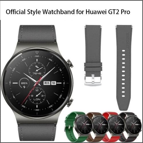 22mm Leather Band For HUAWEI Watch GT 2 Pro GT2 2e Strap For Samsung Galaxy Watch 46MM 3 Gear S3 Amazfit GTR 47mm Accessories