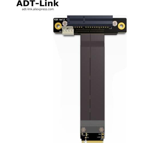 Riser PCIe 4 PCI-E 4x To M.2 NGFF NVMe Key M key-M Riser Card PCI Express x4 Gen3.0 32G/bps Extender Ribbon Cable 20CM 30CM 60CM