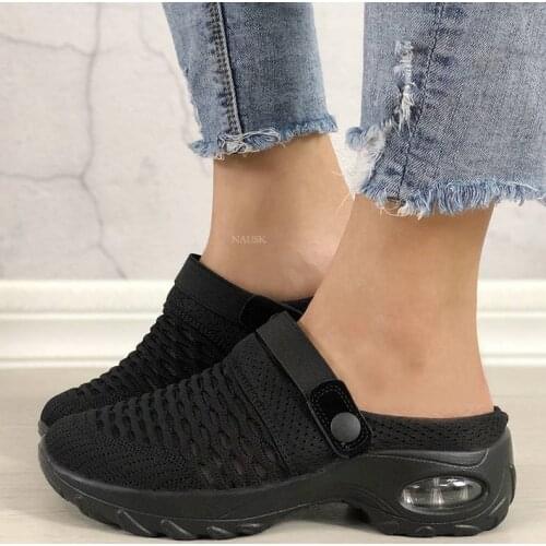 2020 New Women Shoes Casual Increase Cushion Sandals Non-slip Platform Sandal for Women Breathable Mesh Outdoor Walking Slippers