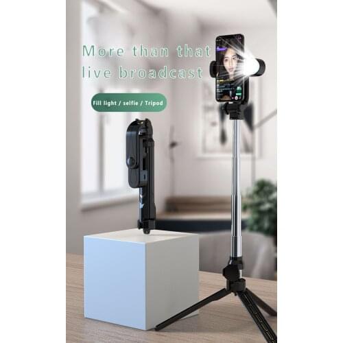 Selfie Stick Bluetooth Remote 3 Levels Brightness Fill Light Adjustable Foldable Hanging Hole Rack