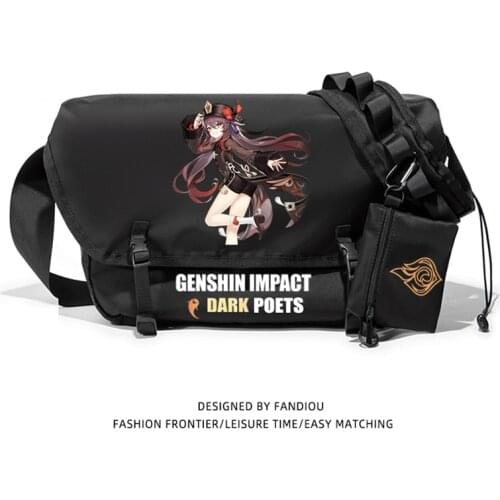 STOCK Game Genshin Impact Hutao Diluc Xiao Zhongli One Shoulder Bag Student Messenger Bag Backpacks Men And Women 2021 New