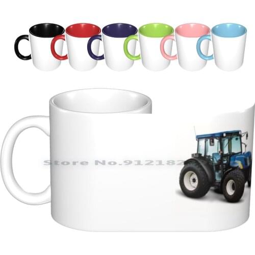 Tractor Ceramic Mugs Coffee Cups Milk Tea Mug Tractor Toy Farm Machinery Blue Kids Boy Birthday Wrapping Paper Yubo Lunchbox