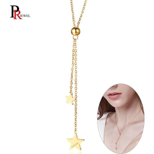 Unique Long Tassel Necklaces for Women Elegant Stars Chain Drop Adjustable Necklaces Collar Female Gifts