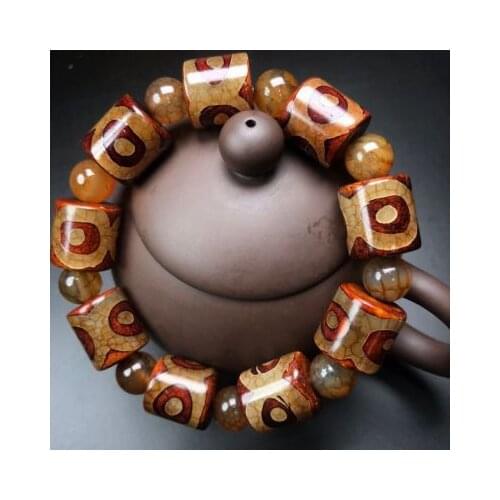 Zheru jewelry natural agate chalcedony barrel bead bracelet exquisite mens and womens bracelet jewelry, best gift