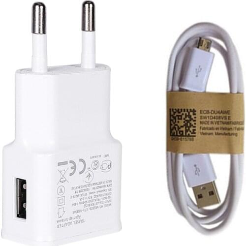 For Samsung Galaxy J4 J6 plus Phone Charger Travel Wall 5V 2A charge adapter note 4 5 J5 J7 S6 S7 Edge S4 & 1M Micro USB Cable