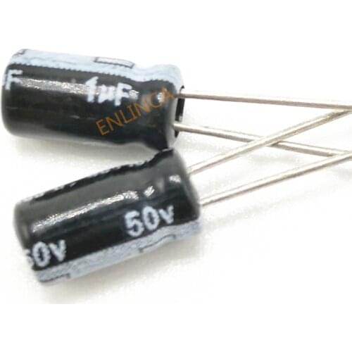 100-1000pcs 50V 1UF 4*7 high frequency low impedance aluminum electrolytic capacitor 1uf 50V 20