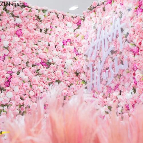 40X60CMCreative Artificial flower rose Hydrangea Fake Flower wall wedding Artificial plants Background Christmas silk decoration