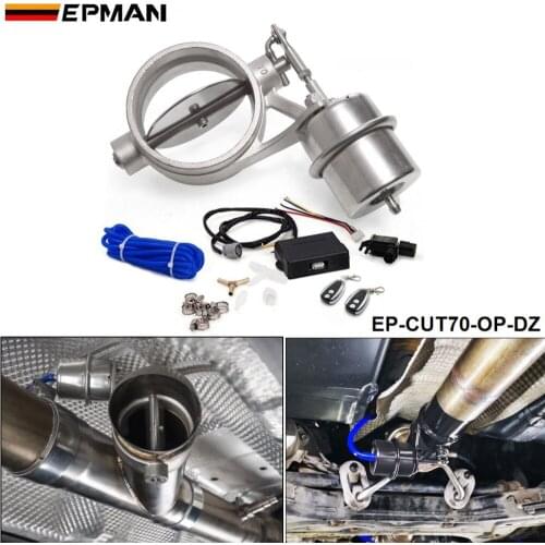 70mm Open style Vacuum Exhaust Cutout Valve with Wireless Remote Controller Set For BMW e39 android EP-CUT70-OP-DZ