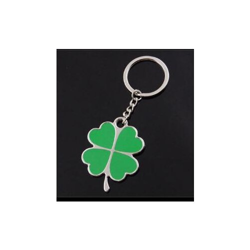 100pcs/lot fedex fast unisex Stainless Green Leaf keychain woman man leaf key ring