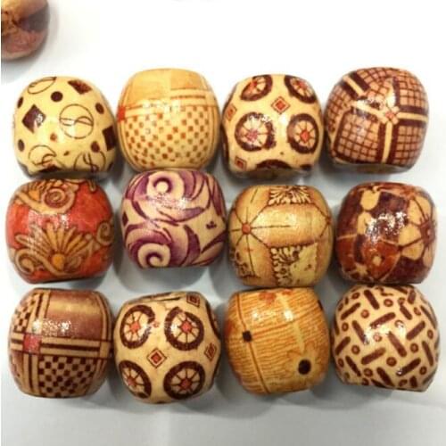 10MM flower wooden beads retro loose beads solid wood beads diy jewelry accessories