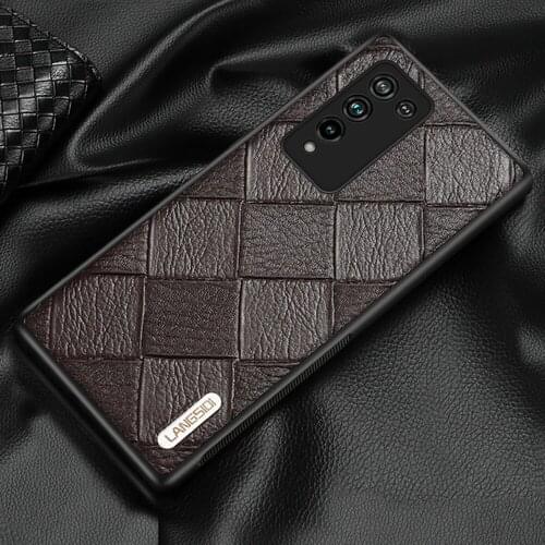Genuine Leather Rhombus Grain Case For Honor 10X Lite 9X 8X Note 10 V30 Pro V20 V10 10i 20i 30S 30 Pro 20 Pro 10 9 Lite Cover