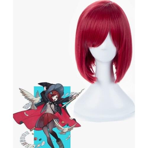 Danganronpa Anime Killing Harmony Yumeno Himiko Red Short Wig Halloween Cosplay Costume Dangan Ronpa Heat Resistant Hair