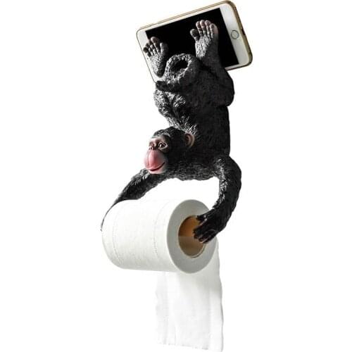 Bathroom monkey tissue holder Roll holder Toilet paper holder Resin waterproof paper holder wall hanging European style