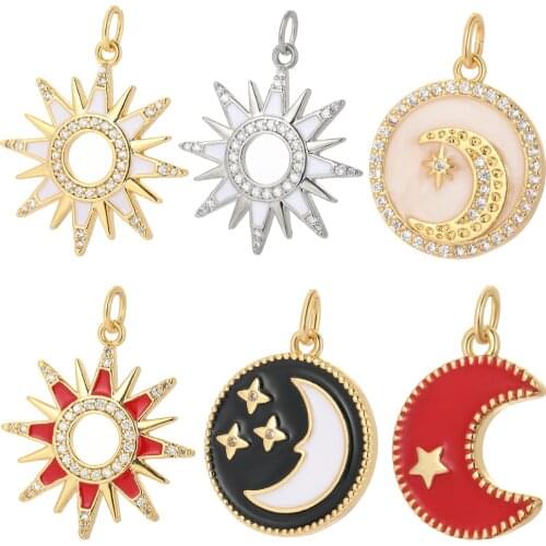 Desinger Moon Sun Charms for Jewelry Earrings Necklace Bracelet Making Suppplies Gold Cute Charm Resin Phone Nail Butterfly