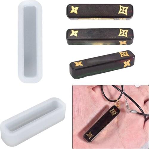 Long Strip Necklace Epoxy Resin Mold Pendants Keychain Silicone Mould DIY Crafts Jewelry Casting Tools