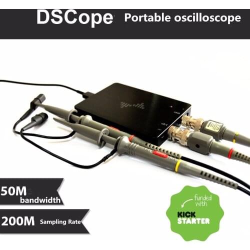 DSCope ultra-portable oscilloscope 50M bandwidth 200M sampling Dual channel USB power supply Maker tools