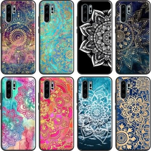 Elegant Mandala Floral Design Case For Huawei P30 Pro P20 P40 Mate 10 20 Lite Nova 5T P Smart Z 2019 Honor 8X 9X 8A 10i