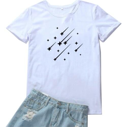 Meteor Shower Women T-shirt Fashion Graphic Tee Shirt Women Funny Harajuku Tide Women Tshirt Aesthetic Print Women T Shirt Tops