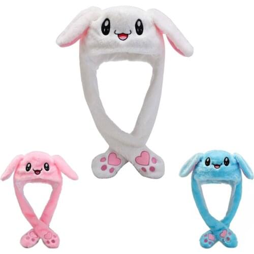 Hot Sale Rabbit Hat Womens Hat Cute Hare Ears Caps Female Bunny Plush Cap Hats For Women Beanie Adult Kids Toys Cartoon Animal