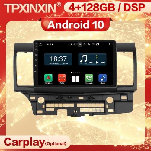 4+128G Carplay 2 Din Android 10 Multimedia Stereo Receiver For Mitsubishi Lancer 2012 Auto GPS Navi Radio Audio Player Head Unit