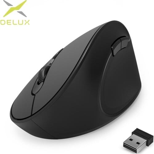 Delux M618SE 2.4G Wireless Mouse Ergonomic Vertical Mouse Gaming 6 Buttons 1600 DPI Optical Office Computer Mice For PC Laptop