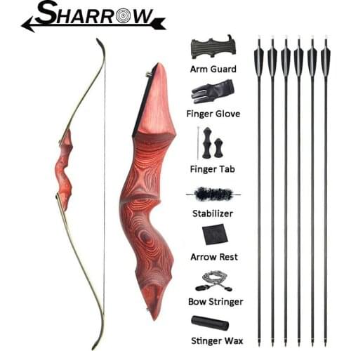 60Inch Archery Recurve Bow And Arrow Set 30-60lbs Takedown Hunting Bow With Carbon Arrows Target Shooting Accessories