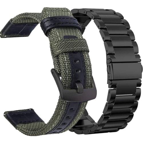 Bands Set for Samsung Galaxy Watch 4 Classic Band 46mm 42mm Nylon Stainless Steel Bracelet Strap for Galaxy Watch4 44mm 40mm