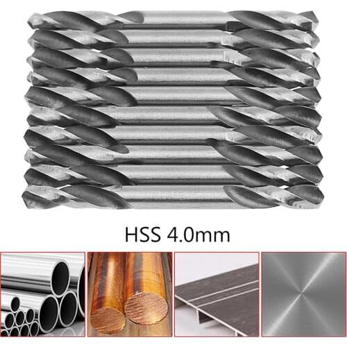 YOFE 10Pcs 3mm 3.2mm 3.5mm 4mm 4.2mm 4.5mm 5.0mm 5.2mm HSS Double Ended Spiral Torsion Drill Tools Drills Set
