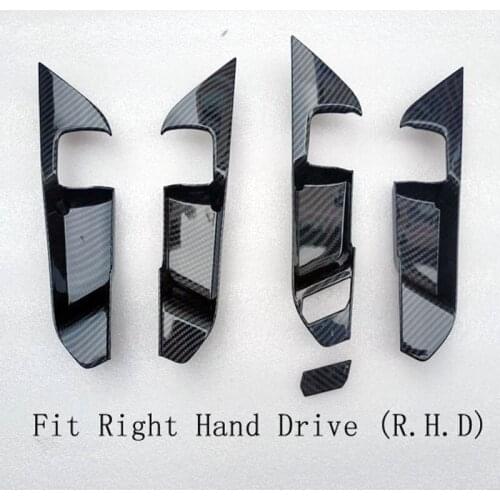 Carbon Fiber Car Interior Door Bowl Sticker Moulding Trim for Toyota RAV4 2019 2020 Right Hand Drive