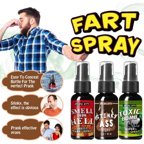 New 30ml Novelty Liquid Fart Gag Prank Joke Spray Can Stink Bomb Smelly Stinky Gas Fun Tricky Prank Toy Adjust The Atmosphere
