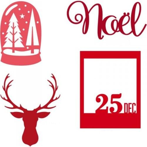 Christmas Tree Noel Dec.25 Metal Cutting Dies DIY Crafts Scrapbooking Card Album Making Template New Dies 2019