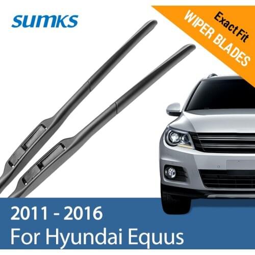 SUMKS Wiper Blades for Hyundai Equus Fit Push Button / Hook Arms 2011 2012 2013 2014 2015 2016
