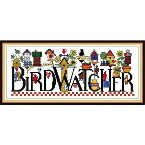 Joy Sunday Cross Stitch Embroidery Birdwatcher Cotton Thread Painting 11CT 14CT DMS Pattern Embroider Kits DIY Needlework Sets