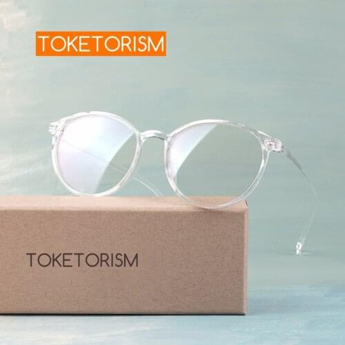 Toketorism Vintage Female Eyeglass Frame Clear Lenses Transparent Glasses For Women 6042