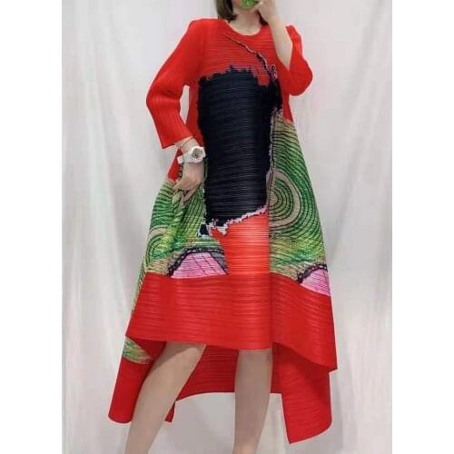 Miyake Fold 2021 Summer New Fashion Temperament Casual Loose Womens Long For Reduction of Age18 To 45