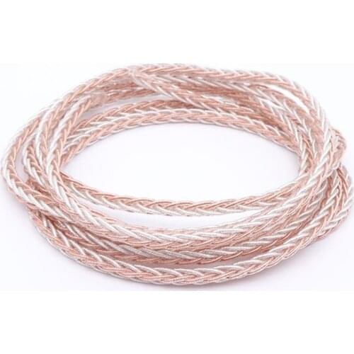 10meters Silver plated copper mixed headphone wire single crystal copper silver plated wire 8 core 19 strands soft line DIY maki