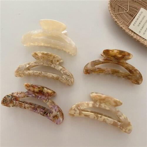 2020 New Colorful Acrylic Marble Textured Hair Claw Clips Makeup Hair Styling Hairpins for Women Hair Accessories