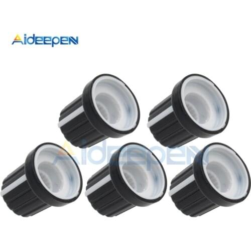 5Pcs/lot 6mm Shaft Hole Dia Plastic Threaded Knurled Potentiometer Knobs Caps WH148 For 1/4" Shaft Potentiometers