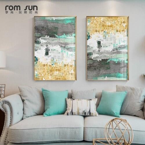 Abstract Golden Point Canvas Painting Poster Print Color Mix Art Pictures For Living Room Bedroom Aisle Studio Unique Decor Wall