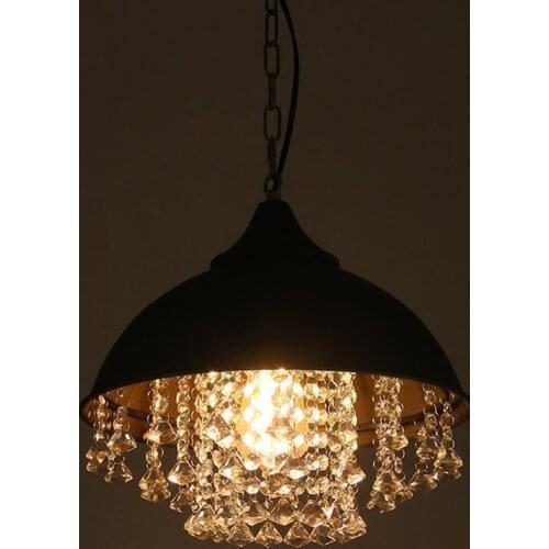 American Retro LED Crystal Pendant Chandelier Industrial Style Cafe Restaurant Bar Table Clothing Store Decorative Chandelier
