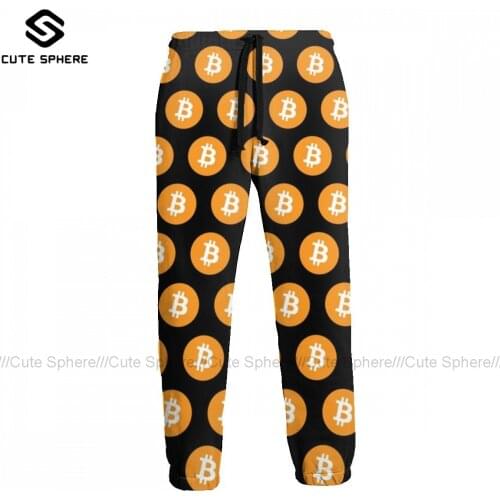 Bitcoin Sweatpants Retro Men Joggers Training Polyester Cheap Casual Pants