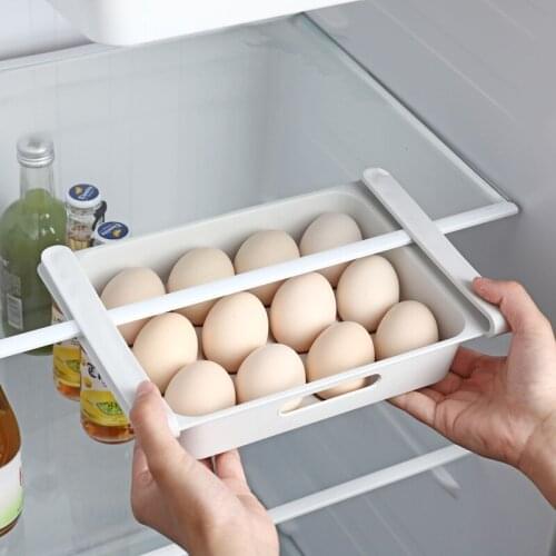Kitchen Egg Storage Box Refrigerator Fruit Organizer Storage Box Drawer Type Egg Fresh-keeping Container Carton Fridge Organizer