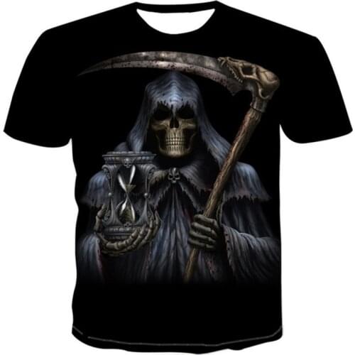 Skull Goth Gothic Clothes T Shirt For Men Camisetas Tops Ropa Hombre Clothing Streetwear Camisa Masculina Verano Roupas Koszulki