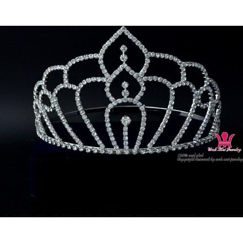 Miss beauty pageant crown crown headdress high quality rhinestone headdress bride wedding hair accessories adjustable accessorie